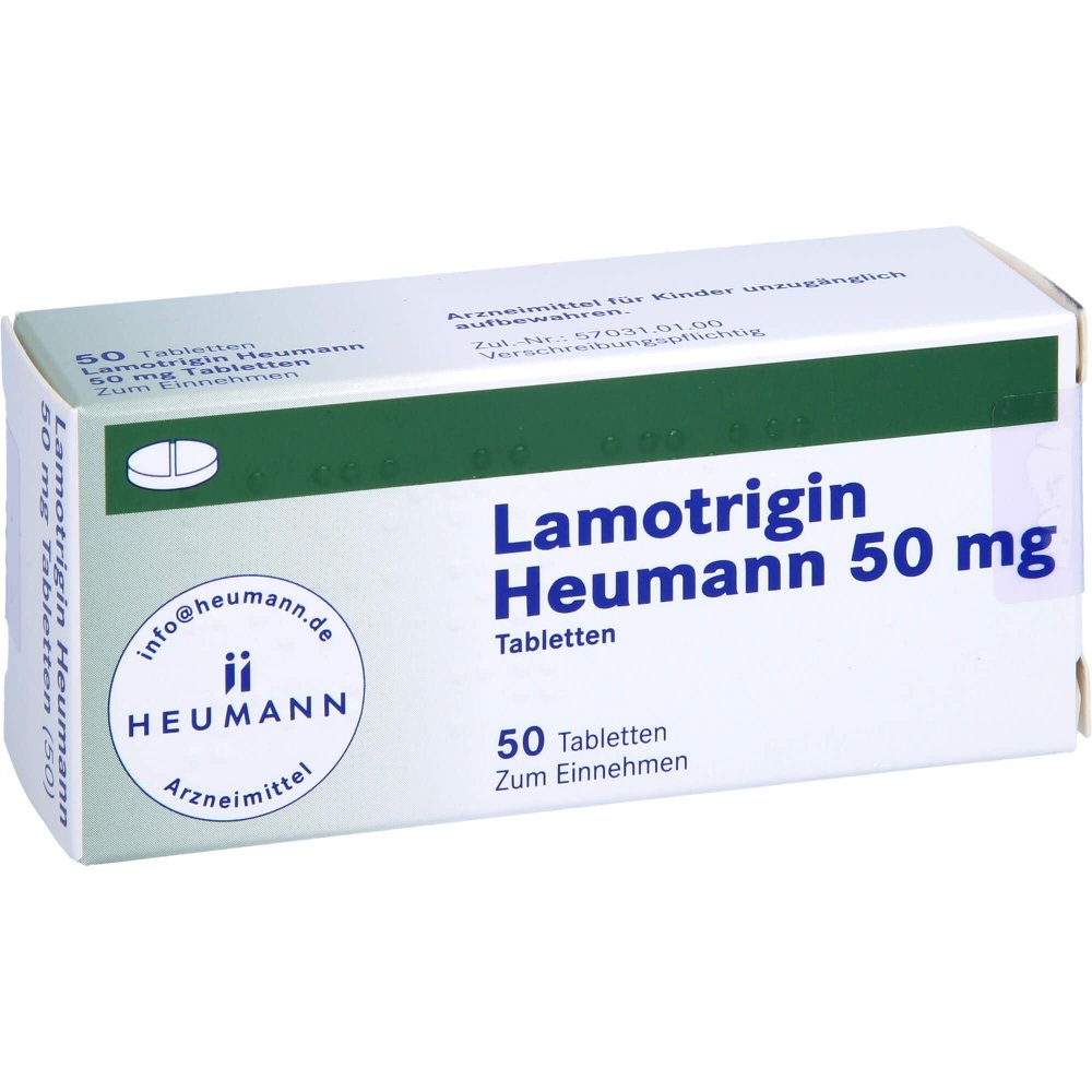 Das Produktfoto zeigt Lamotrigin Heumann 50 Mg Tabletten (50 stk) PZN 03886174