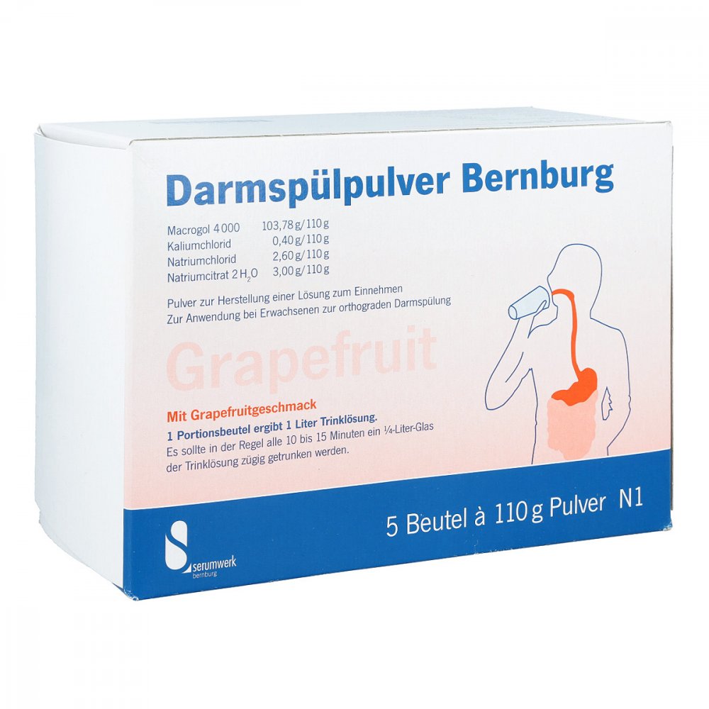 Das Produktfoto zeigt Darmspülpulver Bernburg 110 G (5X110 g) PZN 03887191