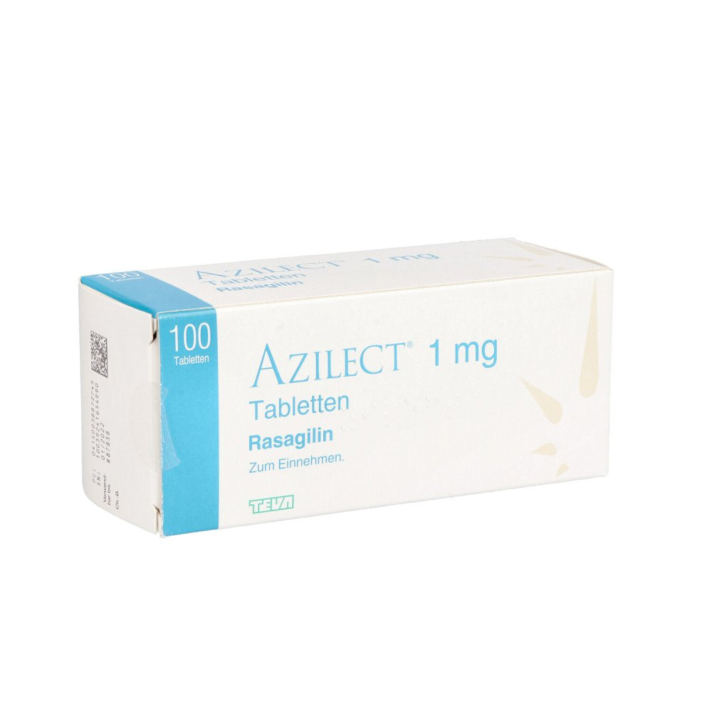 Das Produktfoto zeigt Azilect 1 Mg Tabletten (100 stk) PZN 03887274