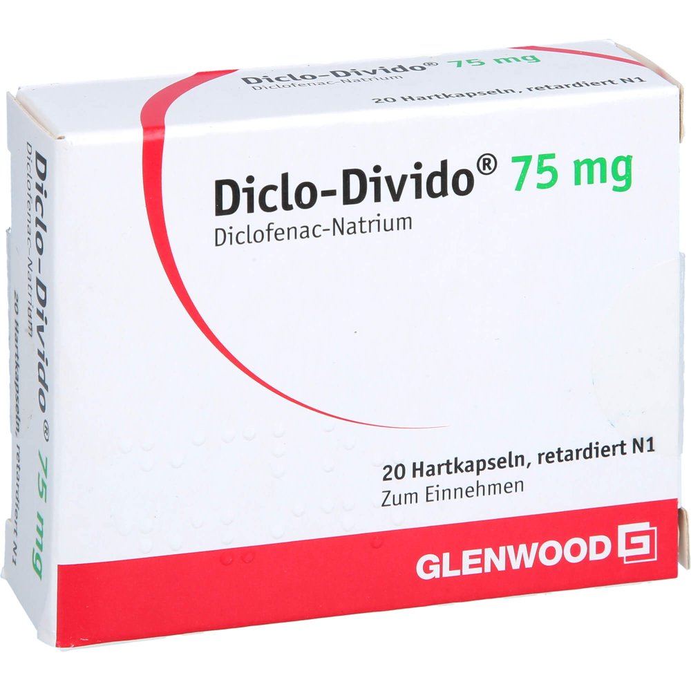 Das Produktfoto zeigt Diclo Divido Retardkapseln (20 stk) PZN 03892565
