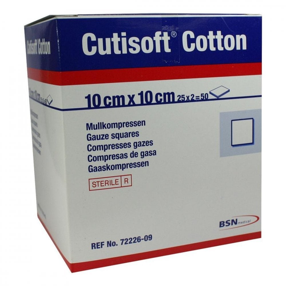 Cutisoft Cotton Kompr.10x10 Cm Ster.12fach (25X2 stk)