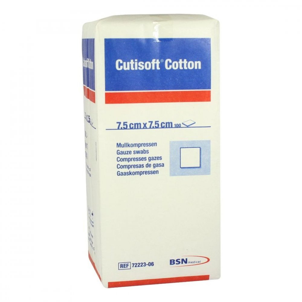 Cutisoft Cotton Kompr.7,5x7,5 Cm Unster.12fach (100 stk)