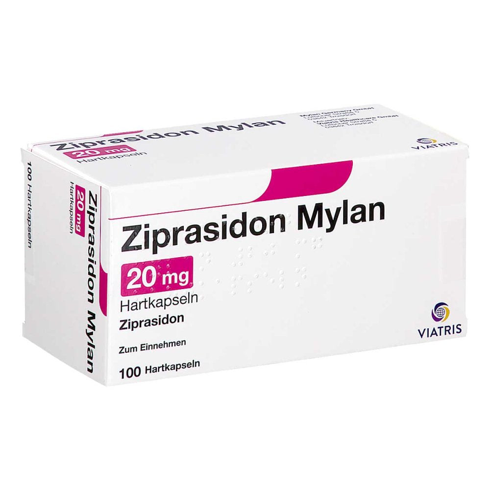 Das Produktfoto zeigt Ziprasidon Mylan 20 Mg Hartkapseln (100 stk) PZN 03904096