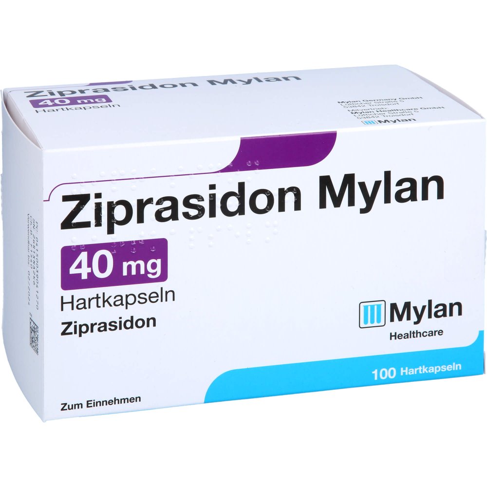 Das Produktfoto zeigt Ziprasidon Mylan 40 Mg Hartkapseln (100 stk) PZN 03904127