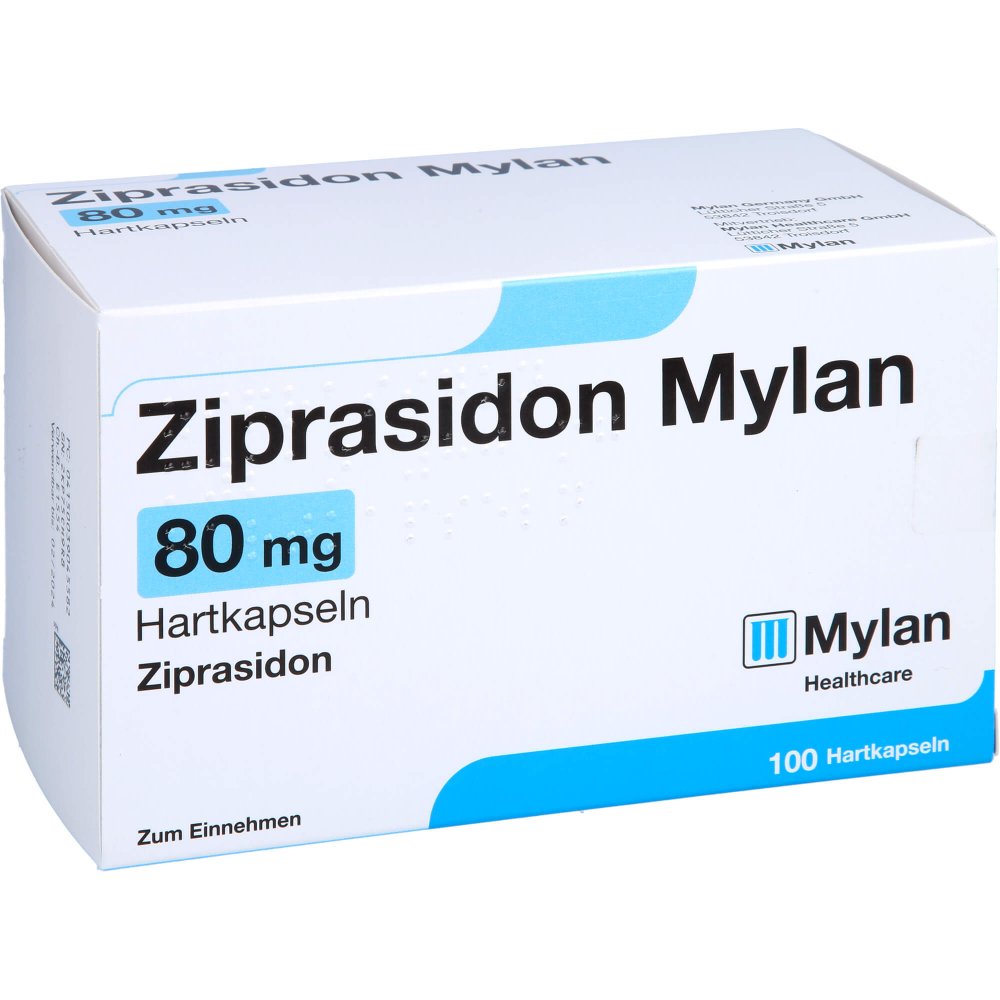 Das Produktfoto zeigt Ziprasidon Mylan 80 Mg Hartkapseln (100 stk) PZN 03904558