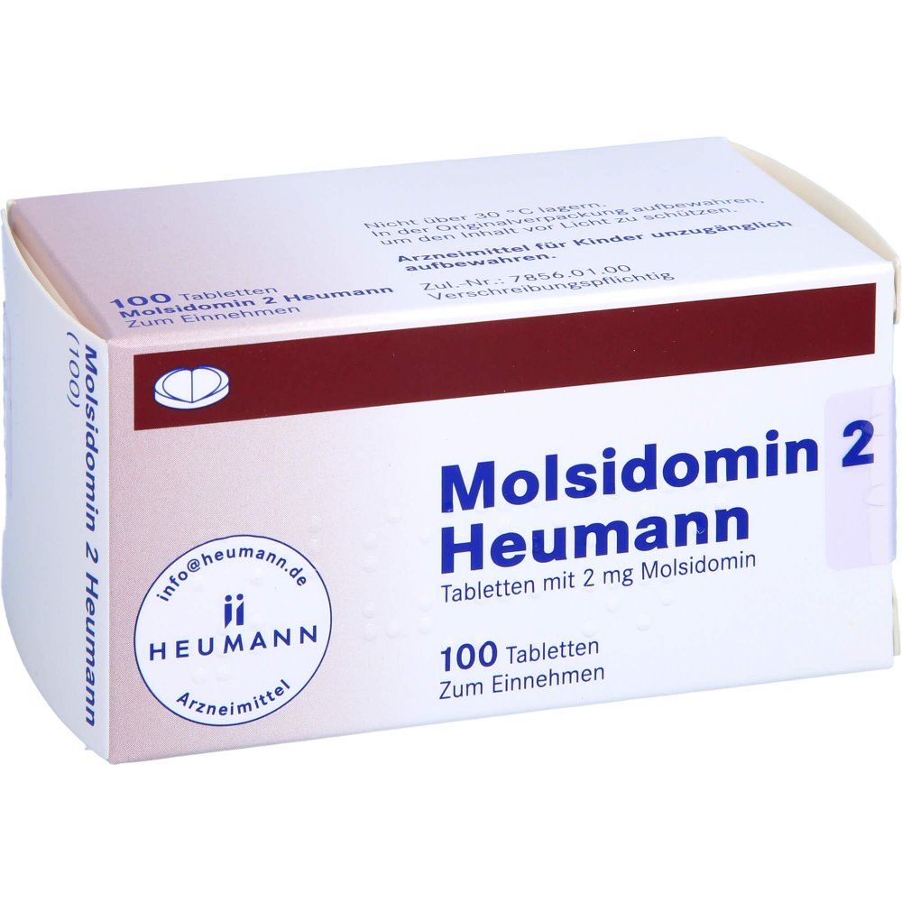 Das Produktfoto zeigt Molsidomin 2 Heumann Tabletten (100 stk) PZN 03910984