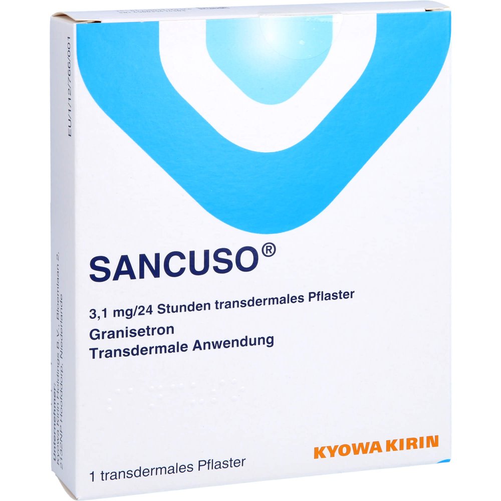 Das Produktfoto zeigt Sancuso 3,1 Mg/24 Stunden Transdermale Pflaster (1 stk) PZN 03912032