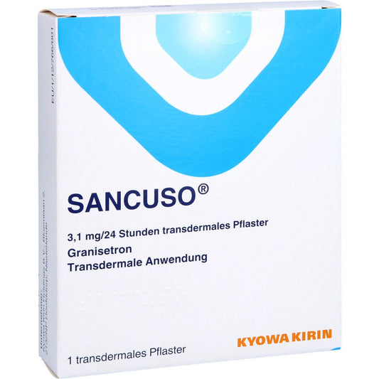 Das Produktfoto zeigt Sancuso 3,1 Mg/24 Stunden Transdermale Pflaster (1 stk) PZN 03912032