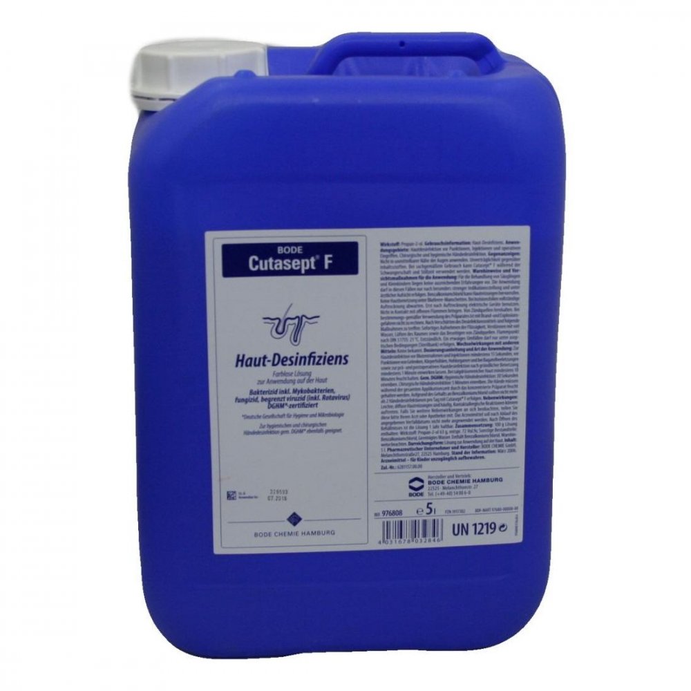 Das Produktfoto zeigt Cutasept F Lösung (5 l) PZN 03917302