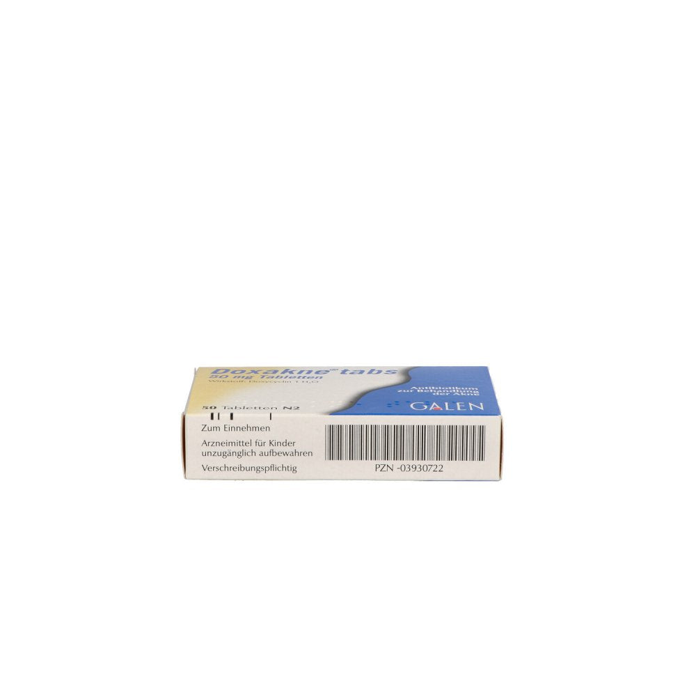 Das Produktfoto zeigt Doxakne Tabs Tabletten (50 stk) PZN 03930722