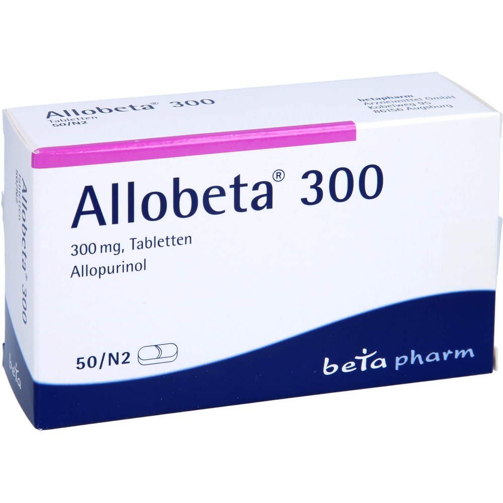 Das Produktfoto zeigt Allobeta 300 Tabletten (50 stk) PZN 03943736