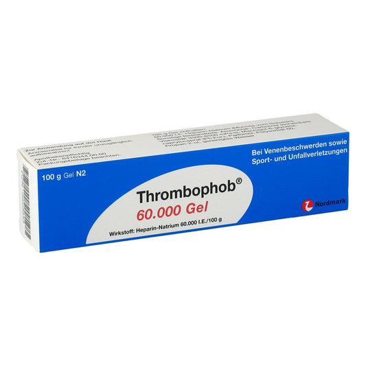 Das Produktfoto zeigt Thrombophob 60.000 Gel (100 g) PZN 03950943