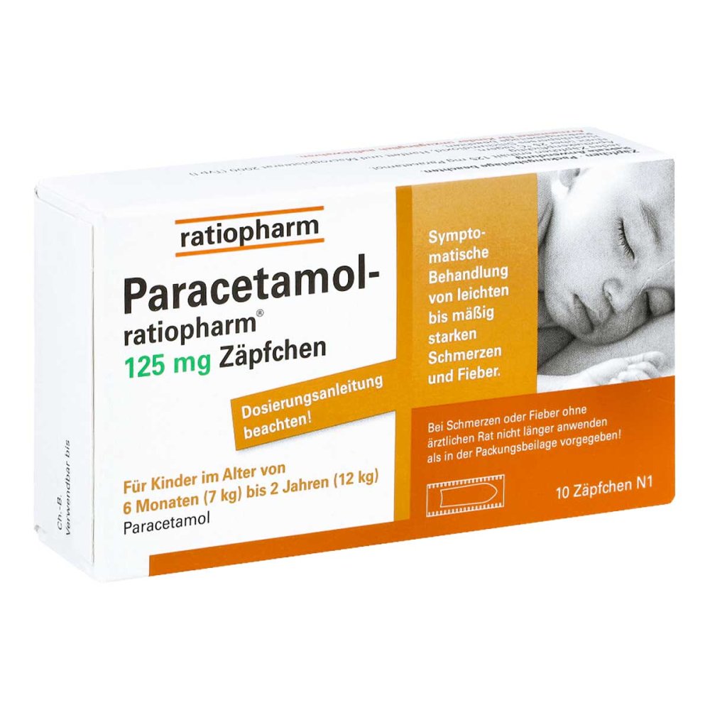 Paracetamol-Ratiopharm 125 Mg Zäpfchen (10 stk)