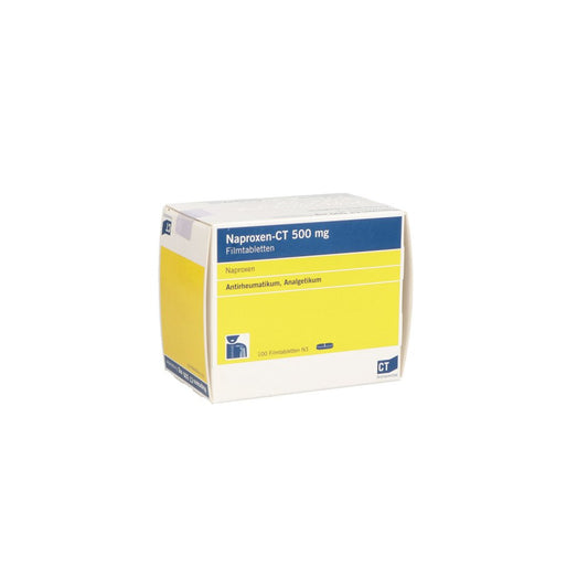 Das Produktfoto zeigt Naproxen-Ct 500 Mg Filmtabletten (100 stk) PZN 03956199