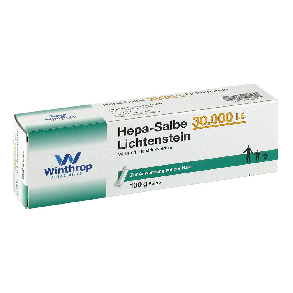 Das Produktfoto zeigt Hepa Salbe 30.000 I.E. Lichtenstein (100 g) PZN 03970207