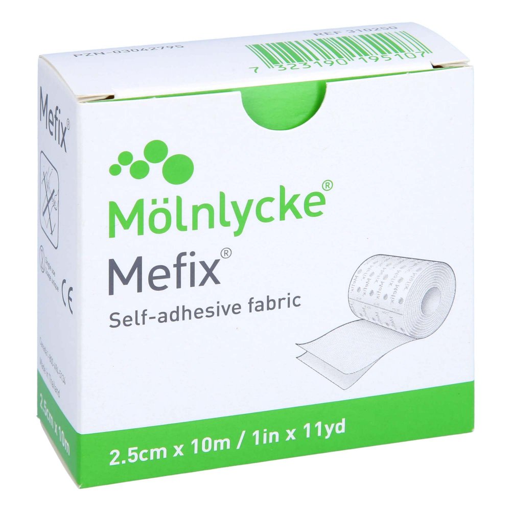 Das Produktfoto zeigt Mefix Fixiervlies 2,5 Cmx10 M (1 stk) PZN 03980097