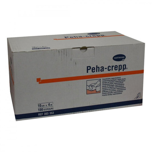Das Produktfoto zeigt Peha Crepp Fixierbinde 10 Cmx4 M Comp.Verp. (100 stk) PZN 03993579