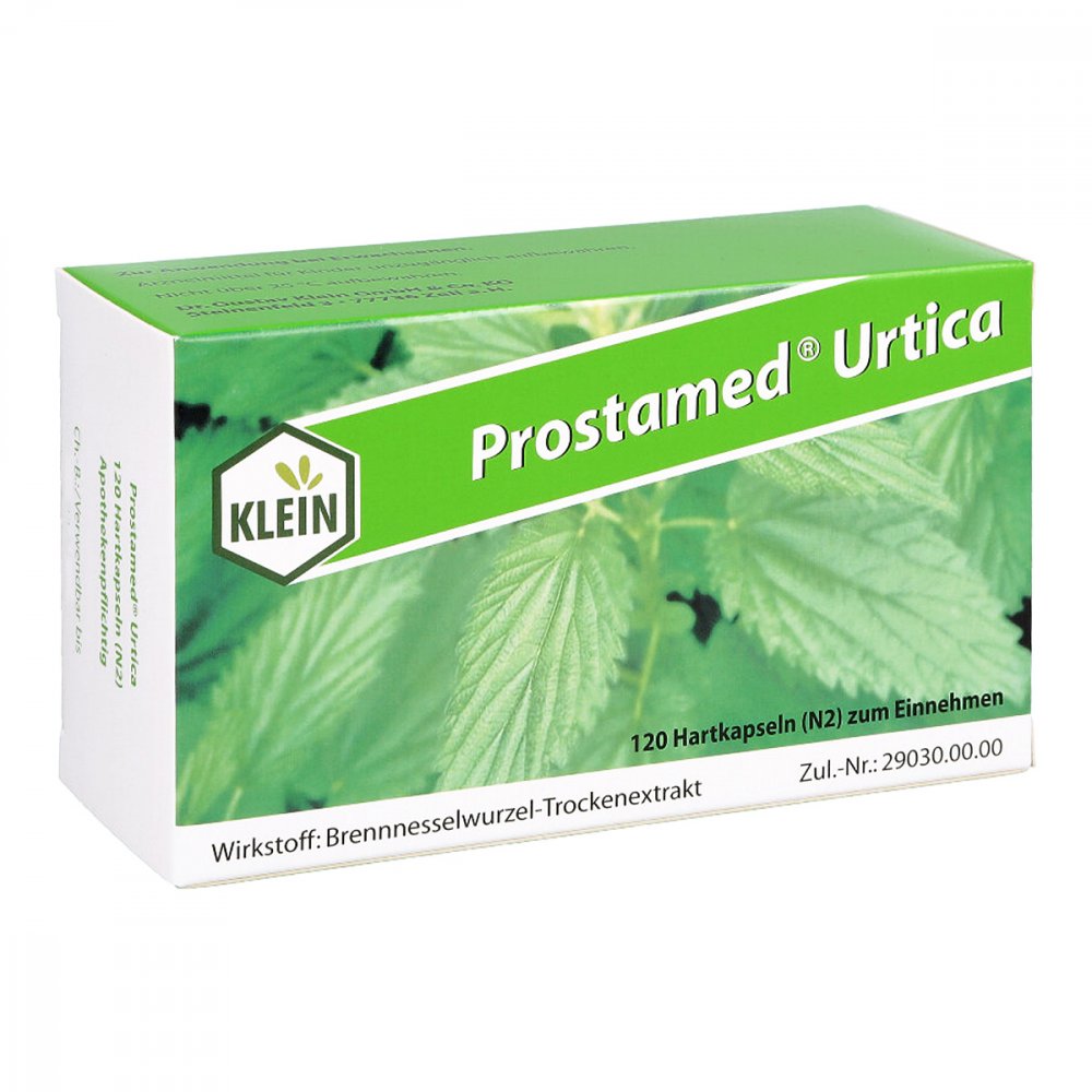 Das Produktfoto zeigt Prostamed Urtica Kapseln (120 stk) PZN 04004615