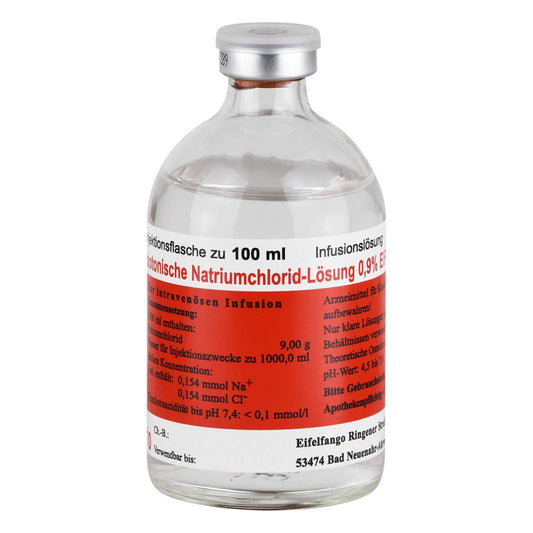 Das Produktfoto zeigt Isotonische Nacl Lösung 0,9% Eifelfango (20X100 ml) PZN 04032988