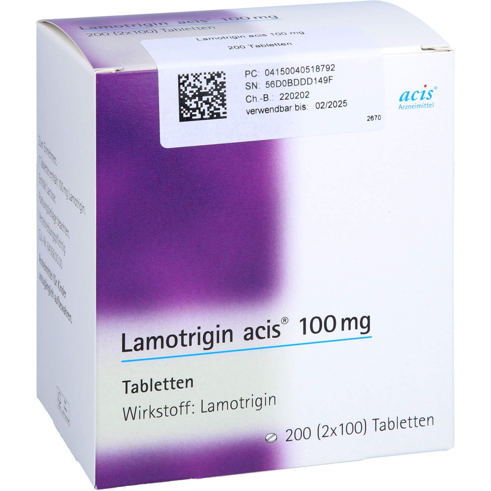 Das Produktfoto zeigt Lamotrigin Acis 100 Mg Tabletten (200 stk) PZN 04051879