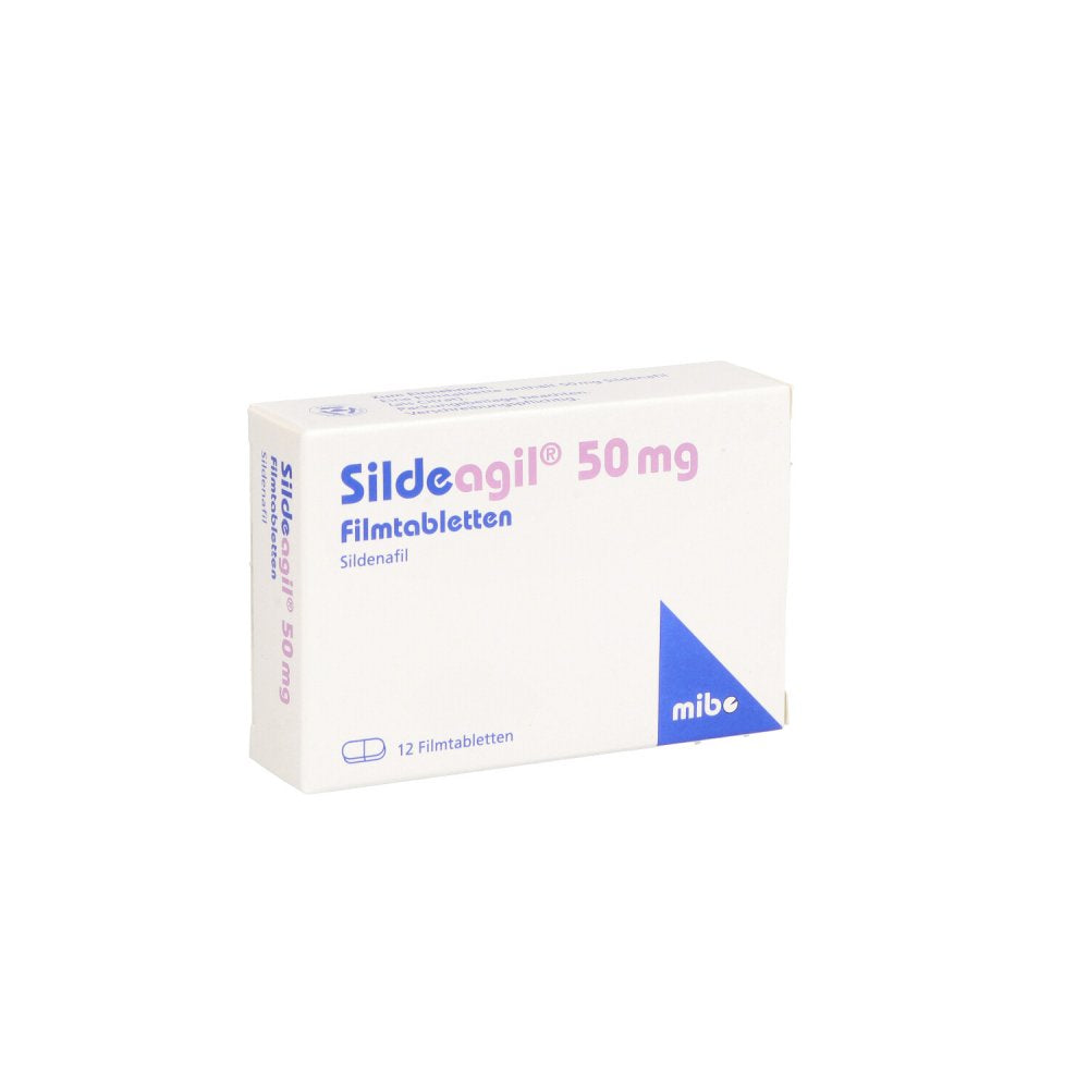 Das Produktfoto zeigt Sildeagil 50 Mg Filmtabletten (12 stk) PZN 04077790