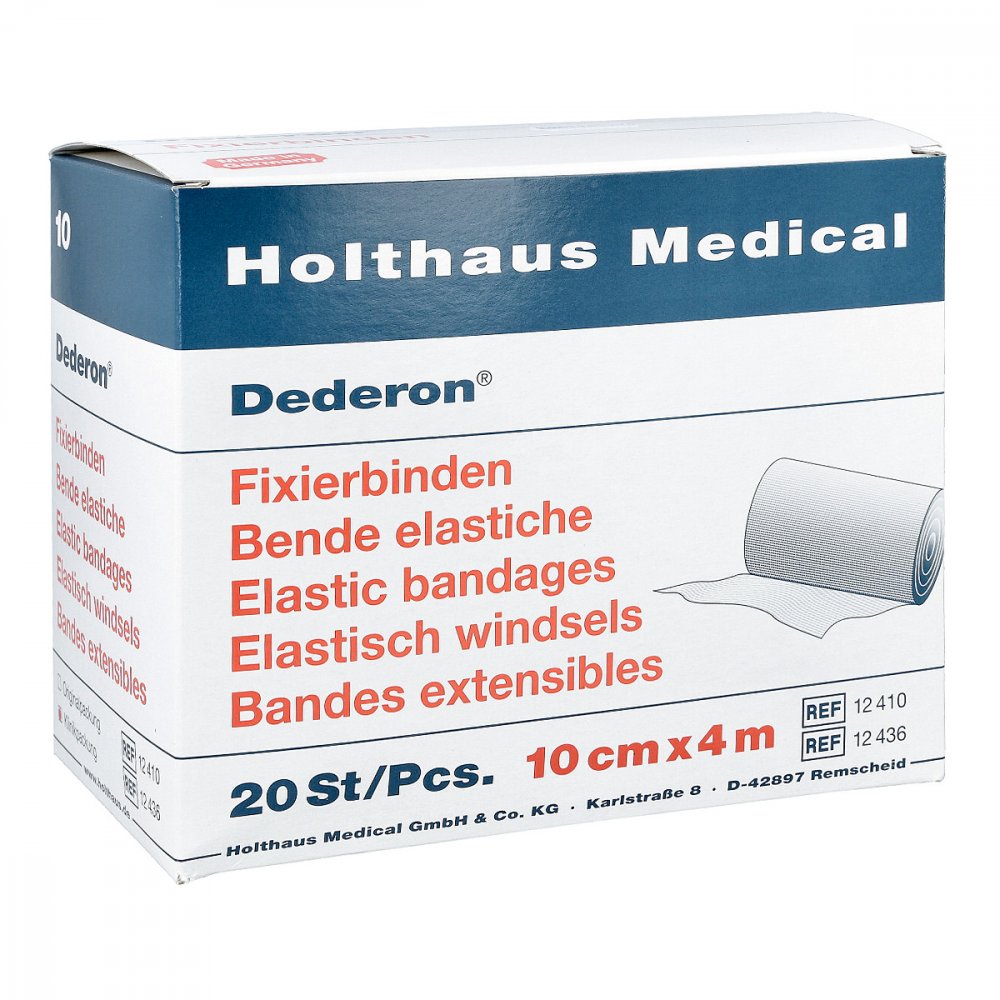 Das Produktfoto zeigt Fixierbinde Dederon 10 Cmx4 M (20 stk) PZN 04094920
