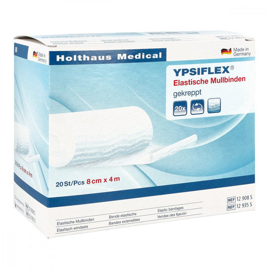 Das Produktfoto zeigt Mullbinden Elastisch 8 Cmx4 M (20 stk) PZN 04095121