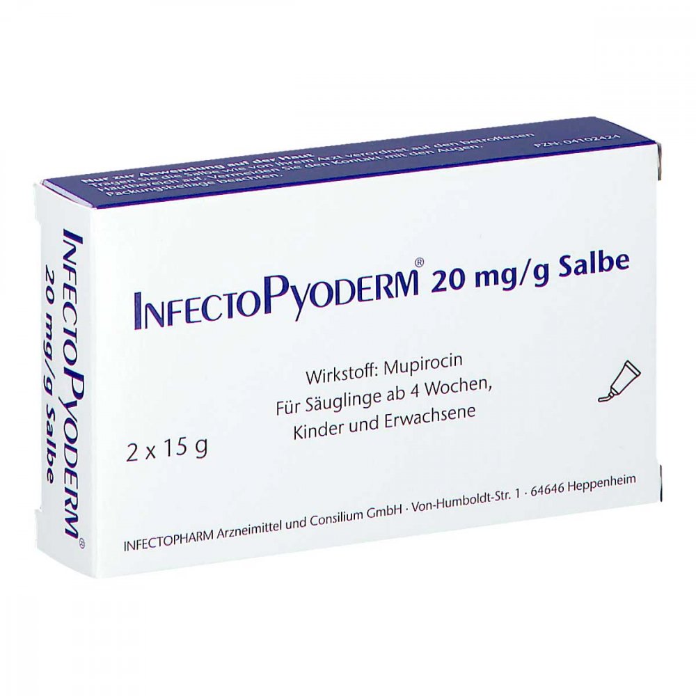 Das Produktfoto zeigt Infectopyoderm Salbe (2X15 g) PZN 04102424