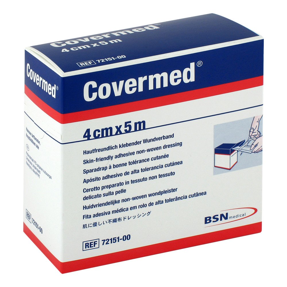 Das Produktfoto zeigt Covermed Pflaster Meterware 4 Cmx5 M Rolle (1 stk) PZN 04110949