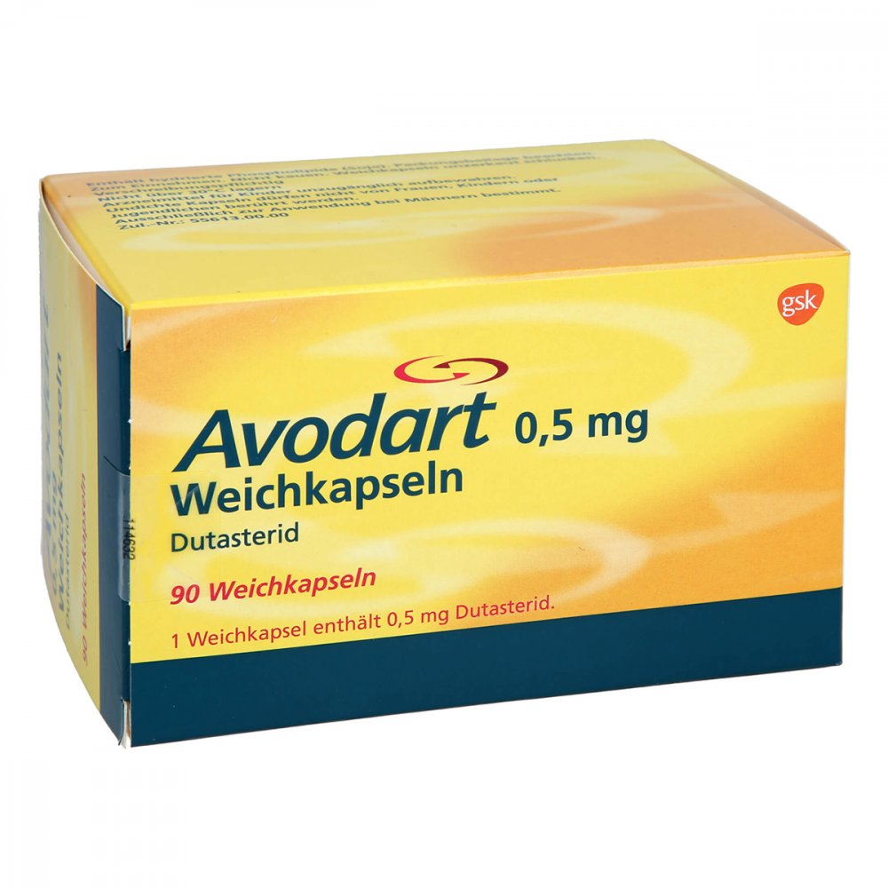 Das Produktfoto zeigt Avodart 0,5 Mg Weichkapseln (90 stk) PZN 04114692
