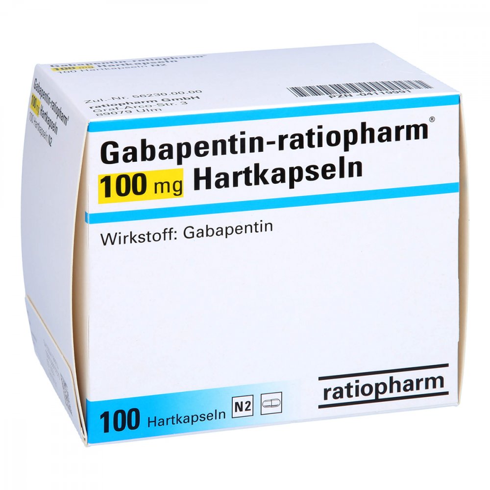 Das Produktfoto zeigt Gabapentin-Ratiopharm 100 Mg Hartkapseln (100 stk) PZN 04119991