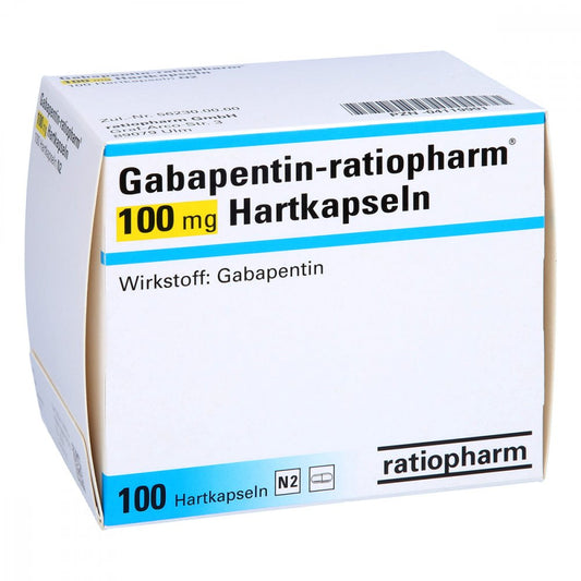 Das Produktfoto zeigt Gabapentin-Ratiopharm 100 Mg Hartkapseln (100 stk) PZN 04119991