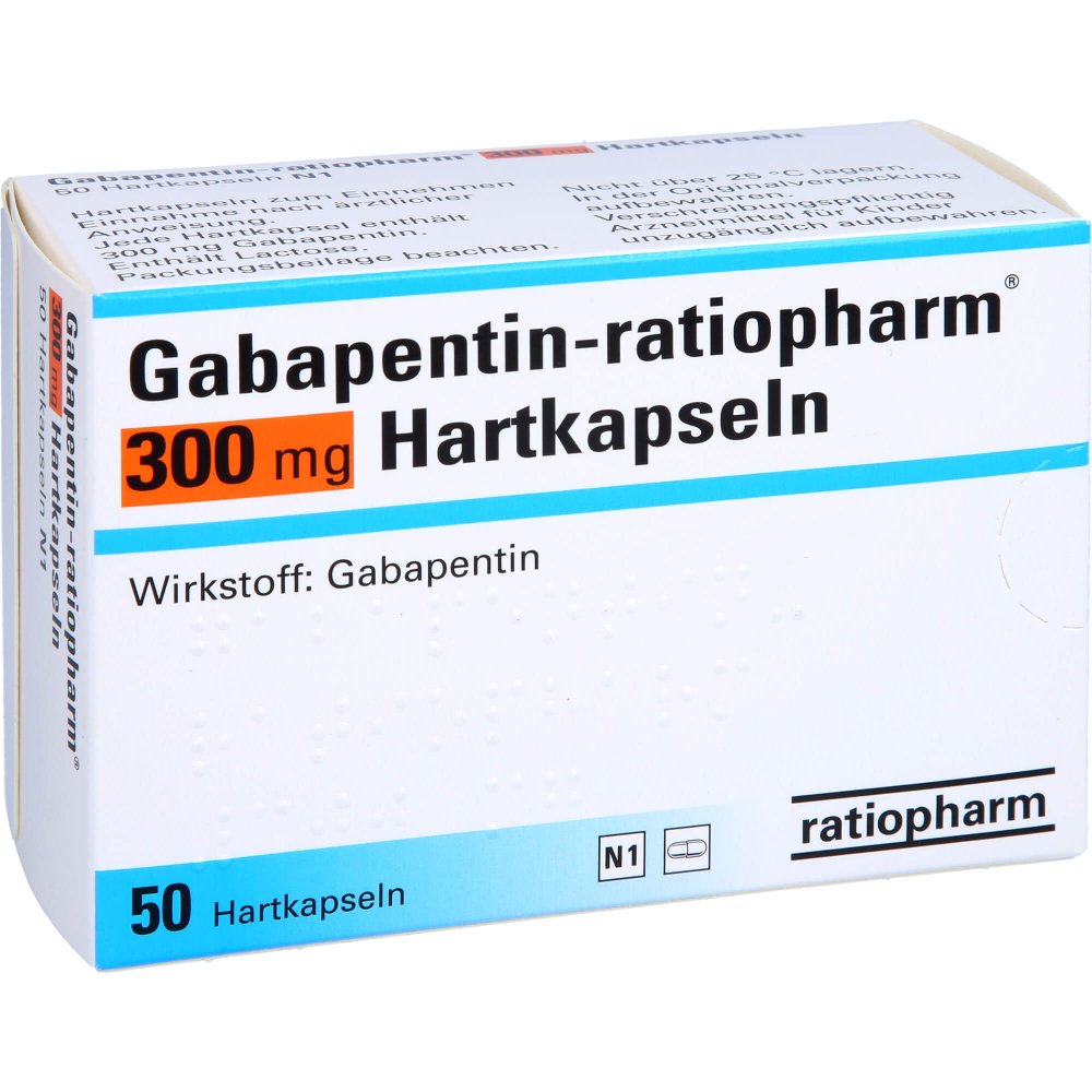 Das Produktfoto zeigt Gabapentin-Ratiopharm 300 Mg Hartkapseln (50 stk) PZN 04120008