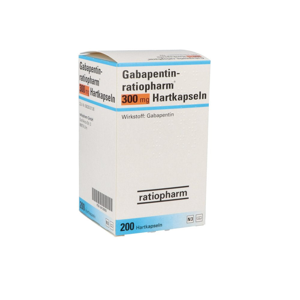 Das Produktfoto zeigt Gabapentin-Ratiopharm 300 Mg Hartkapseln (200 stk) PZN 04120020