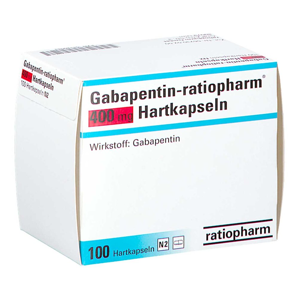 Das Produktfoto zeigt Gabapentin-Ratiopharm 400 Mg Hartkapseln (100 stk) PZN 04120043