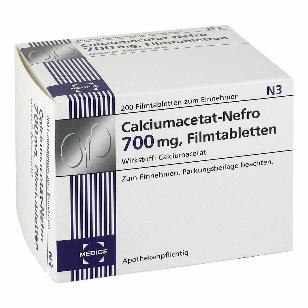 Calciumacetat Nefro 700 Mg Filmtabletten (200 stk)
