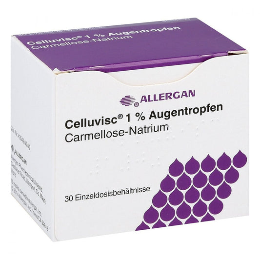 Das Produktfoto zeigt Celluvisc 1% Augentropfen (30X0.4 ml) PZN 04145356