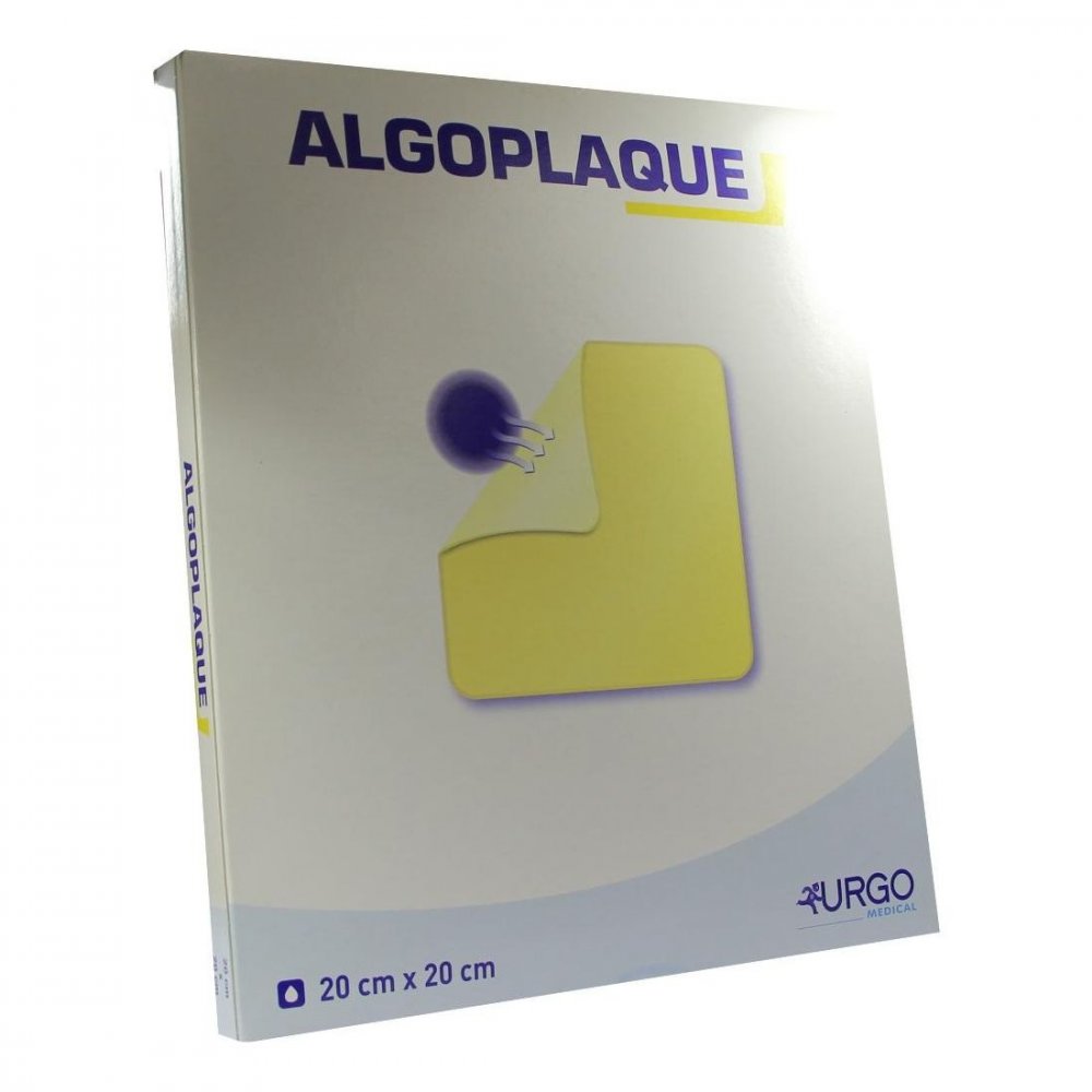 Das Produktfoto zeigt Algoplaque 20x20 Cm Flexib.Hydrokolloidverb. (5 stk) PZN 04170437