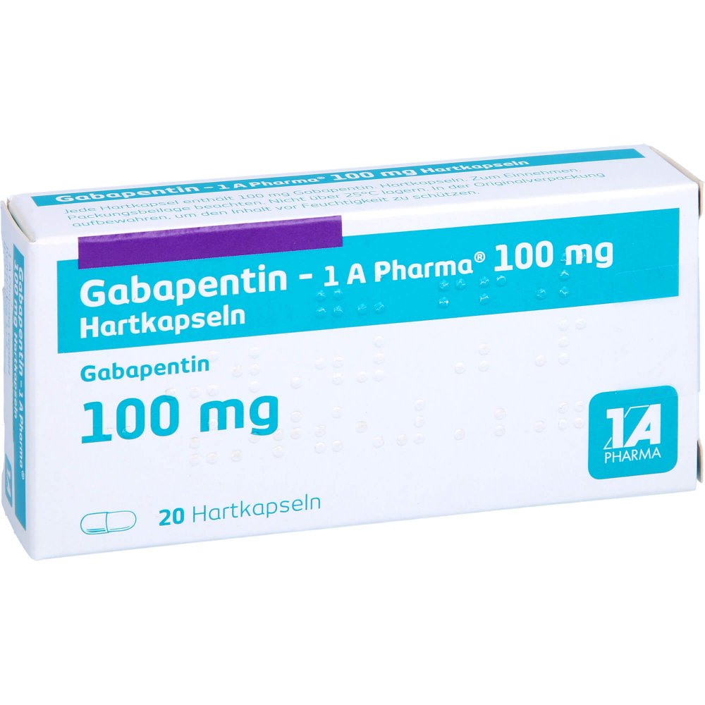 Das Produktfoto zeigt Gabapentin-1a Pharma 100 Mg Hartkapseln (20 stk) PZN 04170638