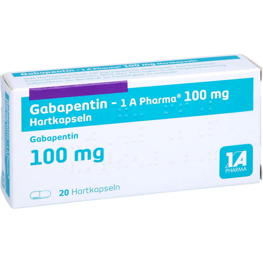 Das Produktfoto zeigt Gabapentin-1a Pharma 100 Mg Hartkapseln (20 stk) PZN 04170638