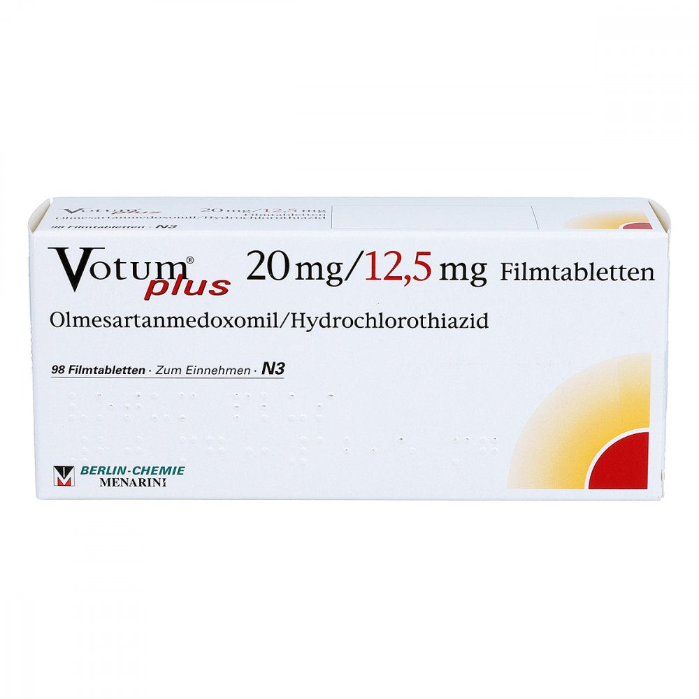 Das Produktfoto zeigt Votum Plus 20/12,5 Mg Filmtabletten (98 stk) PZN 04187277