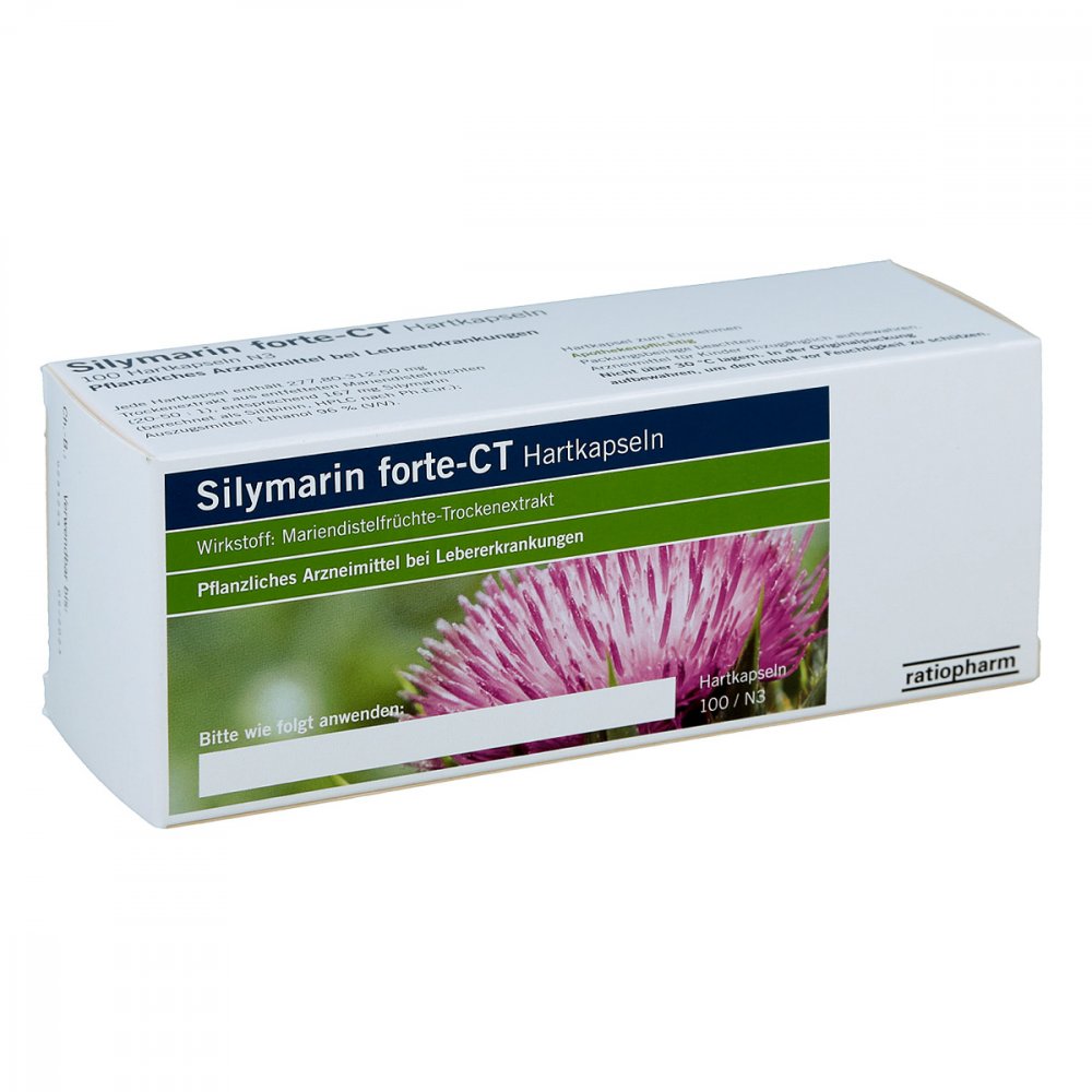 Das Produktfoto zeigt Silymarin Forte-Ct Hartkapseln (100 stk) PZN 04191333