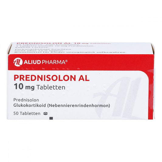 Das Produktfoto zeigt Prednisolon Al 10 Mg Tabletten (50 stk) PZN 04208370