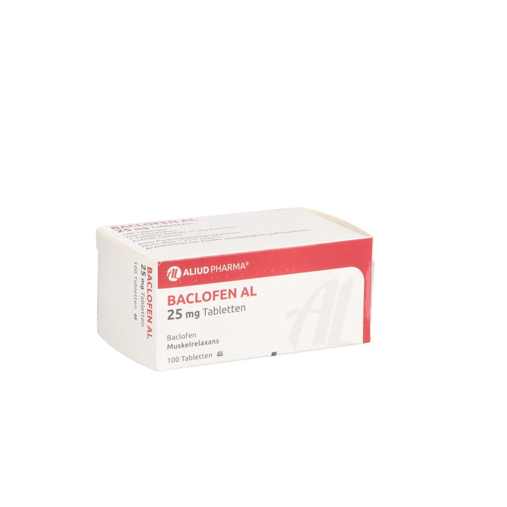 Das Produktfoto zeigt Baclofen Al 25 Mg Tabletten (100 stk) PZN 04208565