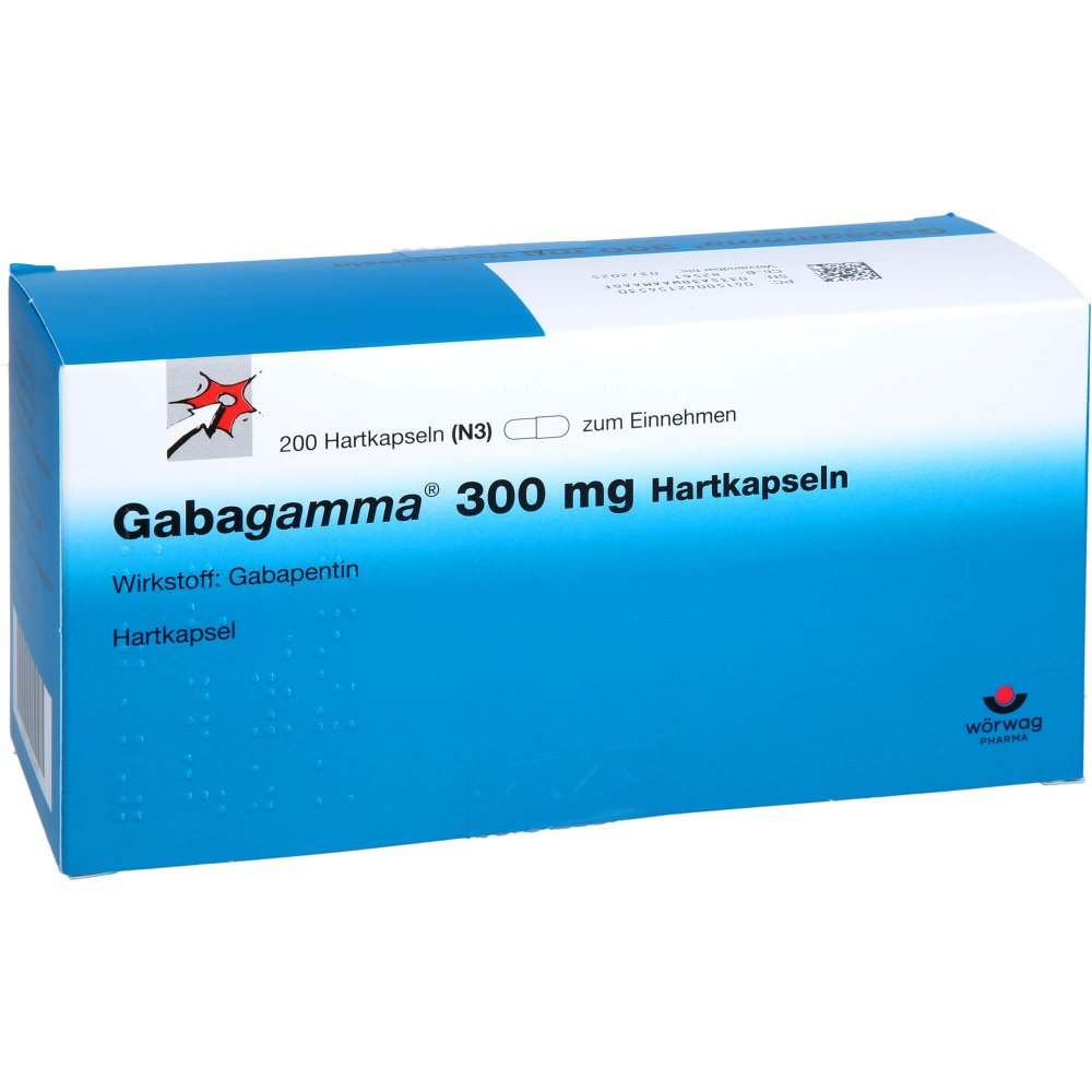 Das Produktfoto zeigt Gabagamma 300 Mg Hartkapseln (200 stk) PZN 04215453