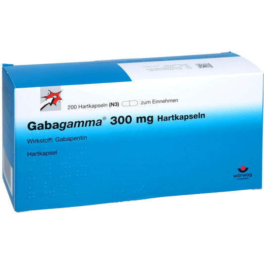 Das Produktfoto zeigt Gabagamma 300 Mg Hartkapseln (200 stk) PZN 04215453