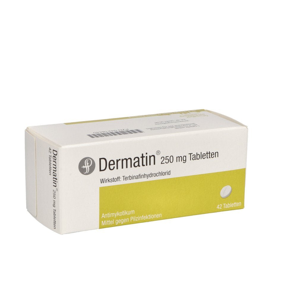 Das Produktfoto zeigt Dermatin 250 Mg Tabletten (42 stk) PZN 04218440