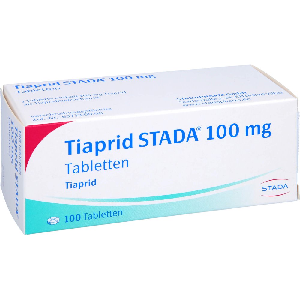 Das Produktfoto zeigt Tiaprid Stada 100 Mg Tabletten (100 stk) PZN 04240221