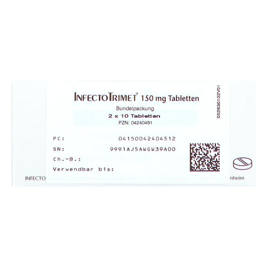 Das Produktfoto zeigt Infectotrimet 150 Mg Tabletten (2X10 stk) PZN 04240451