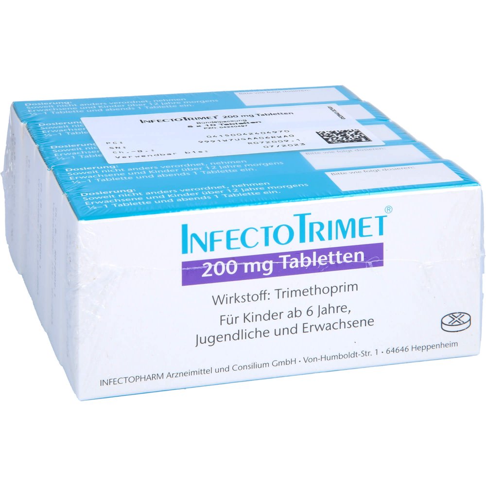 Das Produktfoto zeigt Infectotrimet 200 Mg Tabletten (5X10 stk) PZN 04240497